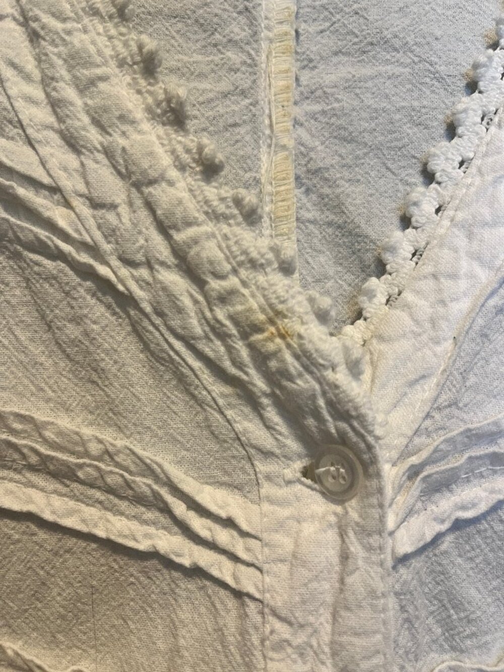 White Cottage Core/ Prairie Button up shirt - Picture 2 of 5